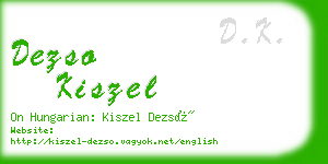 dezso kiszel business card